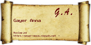 Gayer Anna névjegykártya